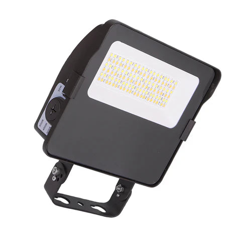 Adjustable Wattage LED Flood Light – 17W/25W/30W - Yoke Mount - Bronze Housing - High Lumen Outdoor Security & Area Lighting
