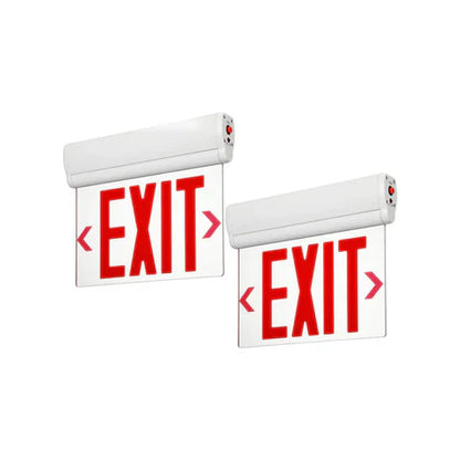 LED Edge-Lit Exit Sign - 1W - Red Letters - 120-277V - Battery Backup - 90-Min Runtime - UL Listed