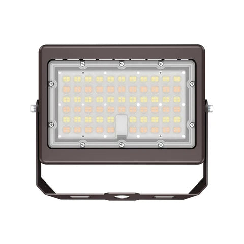 2nd Gen 80W LED Flood Light – U-Shaped Bracket - Bronze Housing – High Lumen Outdoor Security & Area Lighting