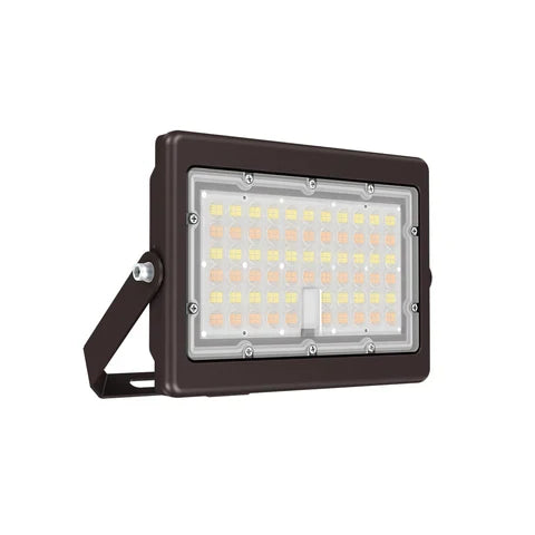 2nd Gen 80W LED Flood Light – U-Shaped Bracket - Bronze Housing – High Lumen Outdoor Security & Area Lighting