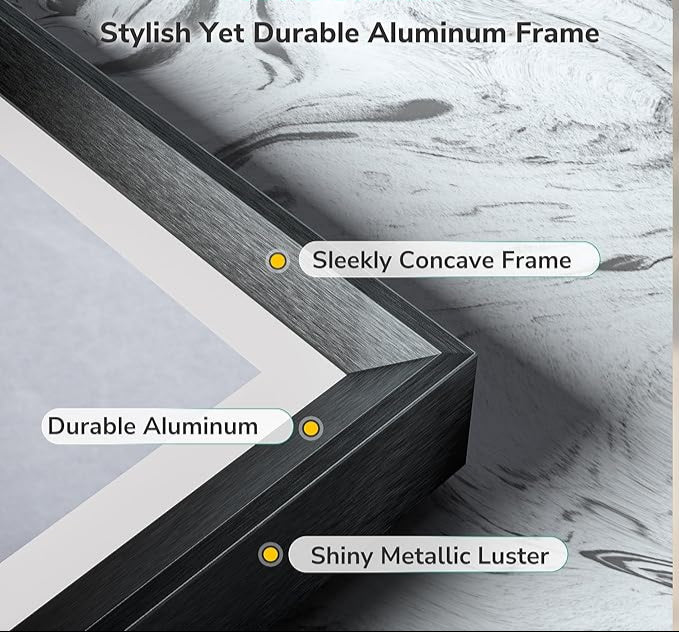 40x30 Black Frontlit LED Bathroom Mirror with 3 CCT – Dimmable - Anti-Fog - Metal Frame