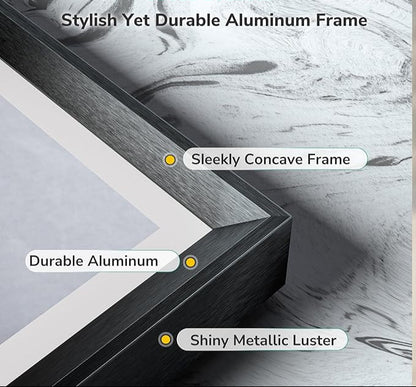 40x30 Black Frontlit LED Bathroom Mirror with 3 CCT – Dimmable - Anti-Fog - Metal Frame
