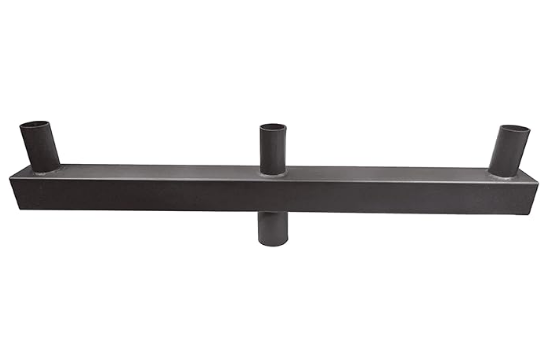 Low Profile Bullhorn with 3 Vertical Tenons at 180° – Heavy-Duty Pole Adapter for LED Area Lights