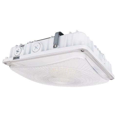 LED Parking Garage Light - 30W/45W/63W Adjustable - 8,505 Lumens - CCT Selectable 4000K/5000K - IP65 Rated - UL & DLC Listed - 120-277V - White Housing