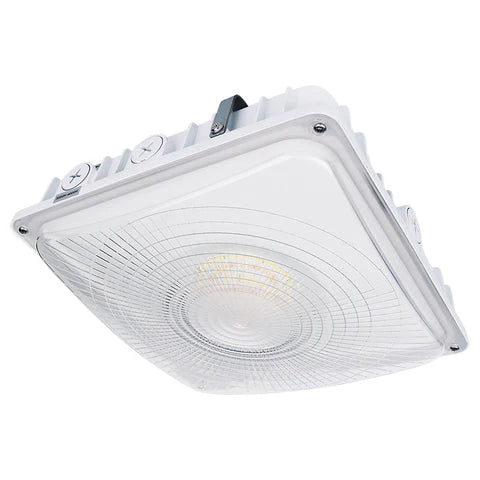 LED Parking Garage Light - 30W/45W/63W Adjustable - 8,505 Lumens - CCT Selectable 4000K/5000K - IP65 Rated - UL & DLC Listed - 120-277V - White Housing