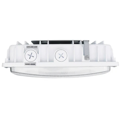 LED Parking Garage Light - 30W/45W/63W Adjustable - 8,505 Lumens - CCT Selectable 4000K/5000K - IP65 Rated - UL & DLC Listed - 120-277V - White Housing