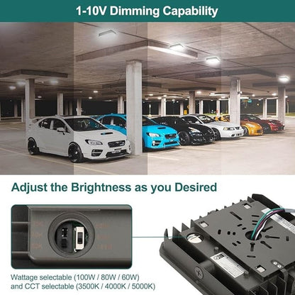 LED Canopy Light, 3-Pin Sensor Based, 100W/80W/60W, 3500K-5000K, 13000 Lumens, 120-277 VAC