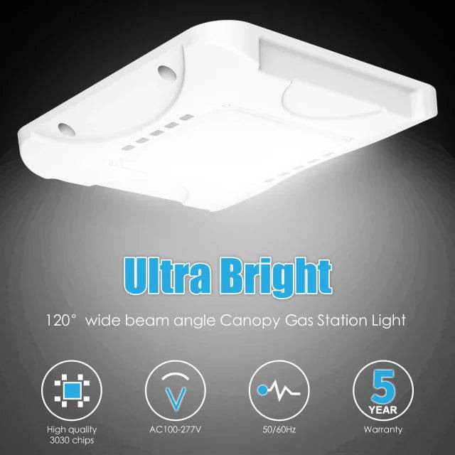 LED Canopy Light, 150W/120W/90W, 4500K-5700K, 21,000 Lumens, 100-277 VAC