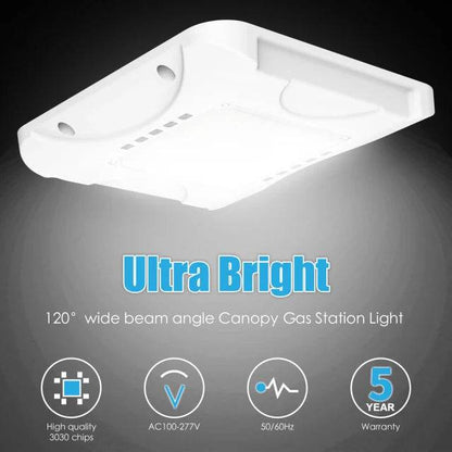 LED Canopy Light, 150W/120W/90W, 4500K-5700K, 21,000 Lumens, 100-277 VAC
