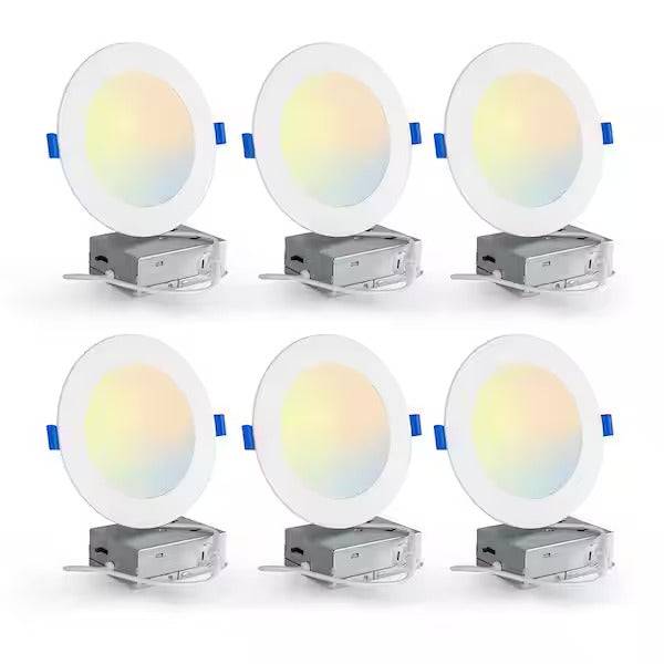 4 Inch LED Canless Downlights, 10W, Selectable CCT, 700 Lumens, 120 VAC