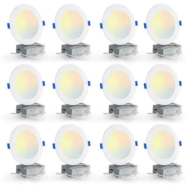 4 Inch LED Canless Downlights, 10W, Selectable CCT, 700 Lumens, 120 VAC