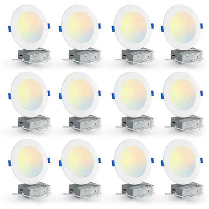 4 Inch LED Canless Downlights, 10W, Selectable CCT, 700 Lumens, 120 VAC