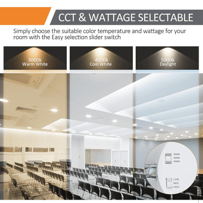 8 Inch Recessed LED Downlight with Junction Box, Selectable 16W/21W/27W and CCT, 2,000 Lumens, 120-277 VAC