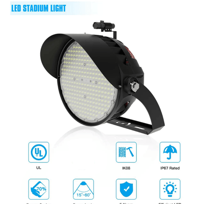 600 Watt Energy-Efficient and Durable LED Sports Flood Light for Versatile Outdoor Lighting Solutions - 81,953 Lumens
