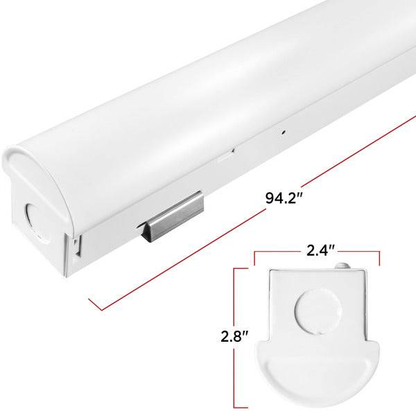 8ft LED Linear Strip Light Fixture, Selectable 65W/75W/90W and CCT 3500K/4000K/5000K, 11700 Lumens