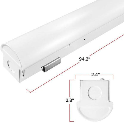 8ft LED Linear Strip Light Fixture, Selectable 65W/75W/90W and CCT 3500K/4000K/5000K, 11700 Lumens