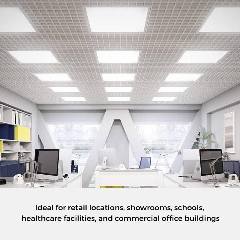 LED Ceiling Panel Light, 2x2, 40W/35W/30W/25W/20W, Selectable Watts and CCT, 3000K-6500K, 5000 Lumens