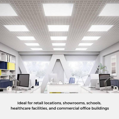 LED Ceiling Panel Light, 2x2, 40W/35W/30W/25W/20W, Selectable Watts and CCT, 3000K-6500K, 5000 Lumens