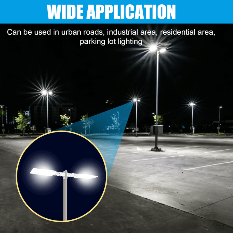 LED Parking Lot Light, Selectable 70W/100W/150W and CCT, 22,500 Lumens, Universal Mount