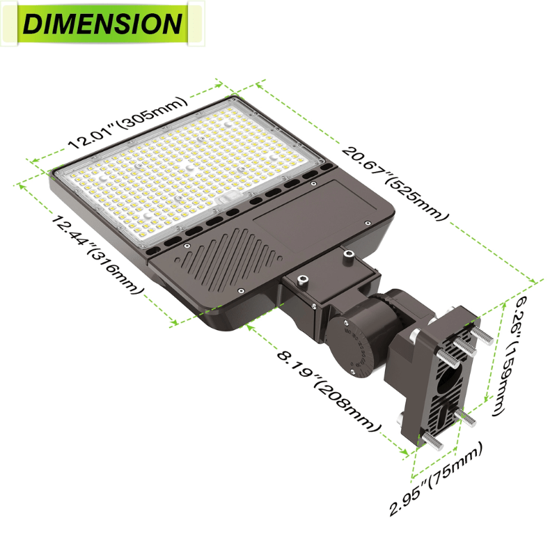 150W LED Parking Lot Light with Photocell – Wattage Tunable (150W/120W/90W), 22,500 Lumens, 5000K Daylight, Slip Fitter Mount – Outdoor LED Pole Light