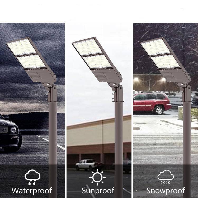 LED Parking Lot Light with Built-in Photocell & Slip Fitter, Selectable 320W/240W/200W, 5000K, 44,800 Lumens