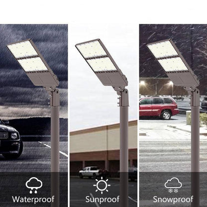 LED Parking Lot Light, 400W, 5000K, 56,879 Lumens, 277-480 VAC, Built-in Photocell, Slip Fitter Mount