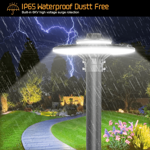 Led Post Top Light With Photocell, Selectable 80W/60W/48W, 10,089 Lumens, 100-277 VAC