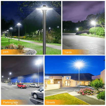 Led Post Top Light With Photocell, Selectable 80W/60W/48W, 10,089 Lumens, 100-277 VAC
