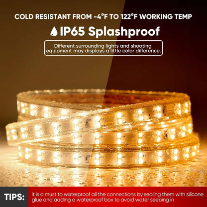 510 Lumen 2800K Super Bright LED Strip Lights for Indoor and Outdoor