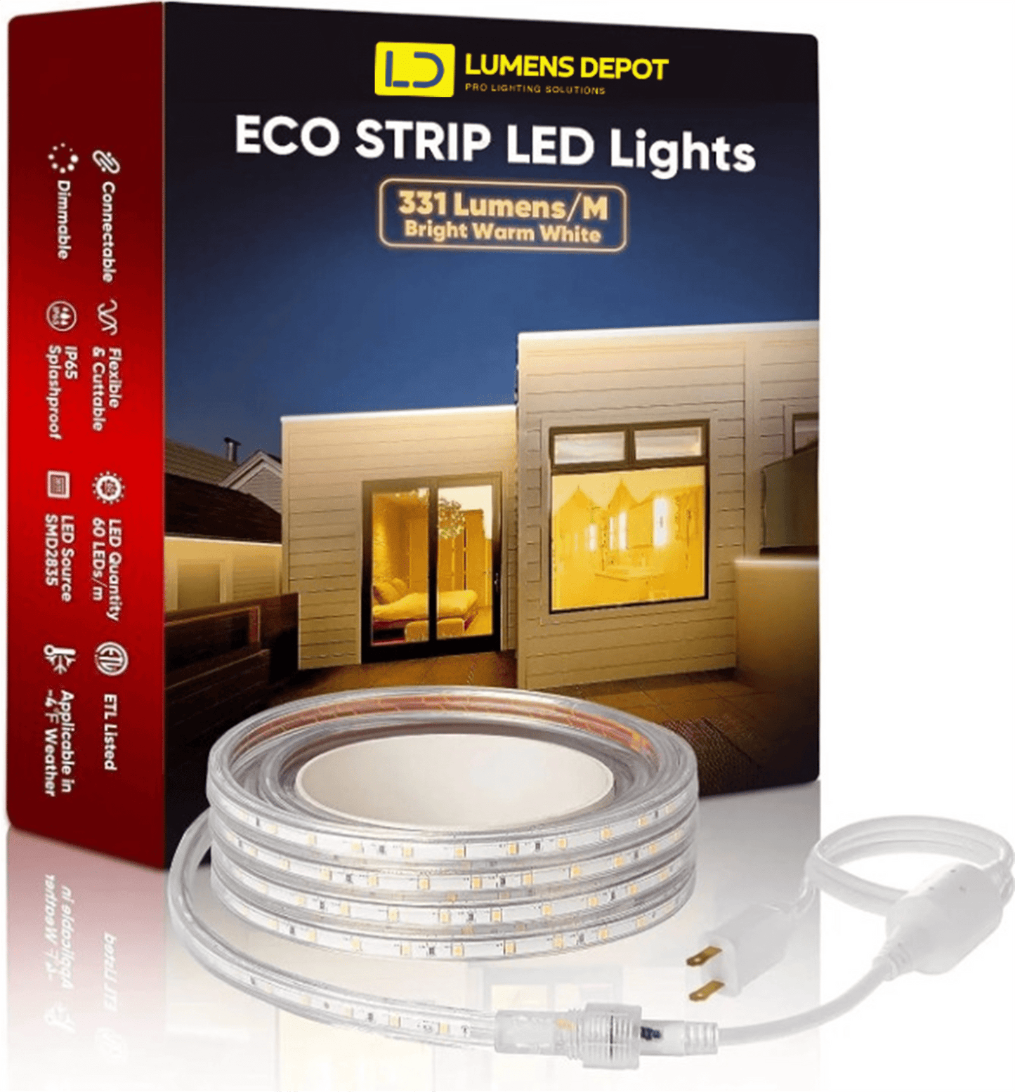 510 Lumen 2800K Super Bright LED Strip Lights for Indoor and Outdoor