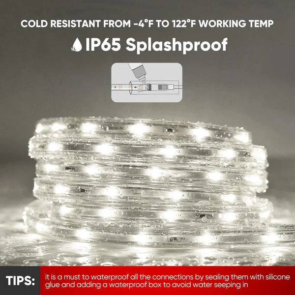 110V Lite Strip LED Light - Soft Warm 2800K Warm White, 180 Lumens/M, Ideal for Ambient Lighting