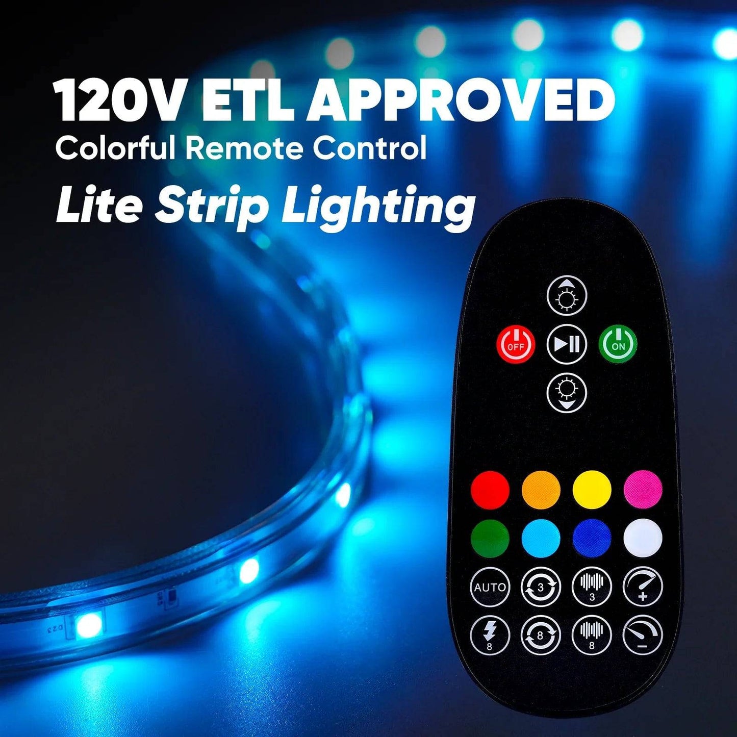 120V Dimmable RGB LED Strip Light - Soft Ambient Lighting for Bedroom, Kitchen, Home Decor - 180 Lumens