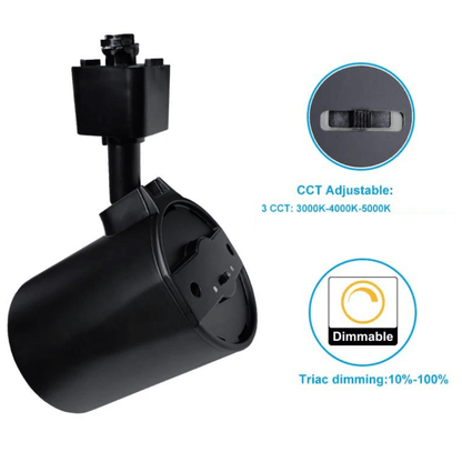 LED Track Light, 10W, Tunable CCT 3000K/4000K/5000K, 1,100 Lumens, 120 VAC
