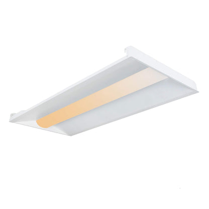 LED Troffer Light, 1x4, Wattage Selectable 40W/30W/25W/20W/15W and CCT 3500-6500K, 5000 Lumens