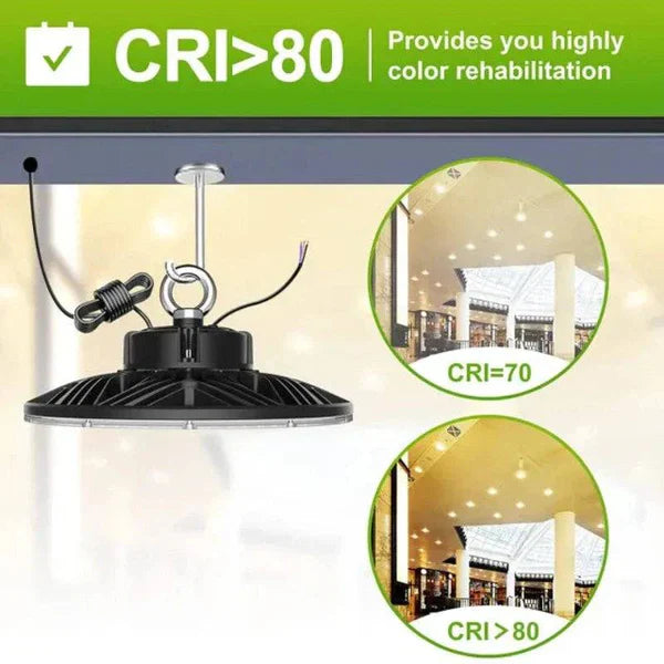 LED UFO High Bay Light, 150W, CCT 5000K, 20,852 Lumens, 100-277 VAC