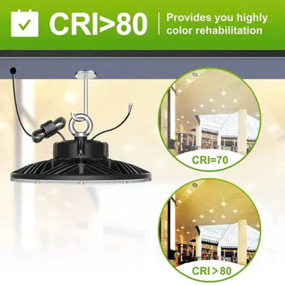 LED UFO High Bay Light, 150W, CCT 5000K, 20,852 Lumens, 100-277 VAC