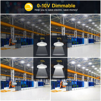 LED UFO High Bay Light, 150W, CCT 5000K, 22500 Lumens, 100-277 VAC