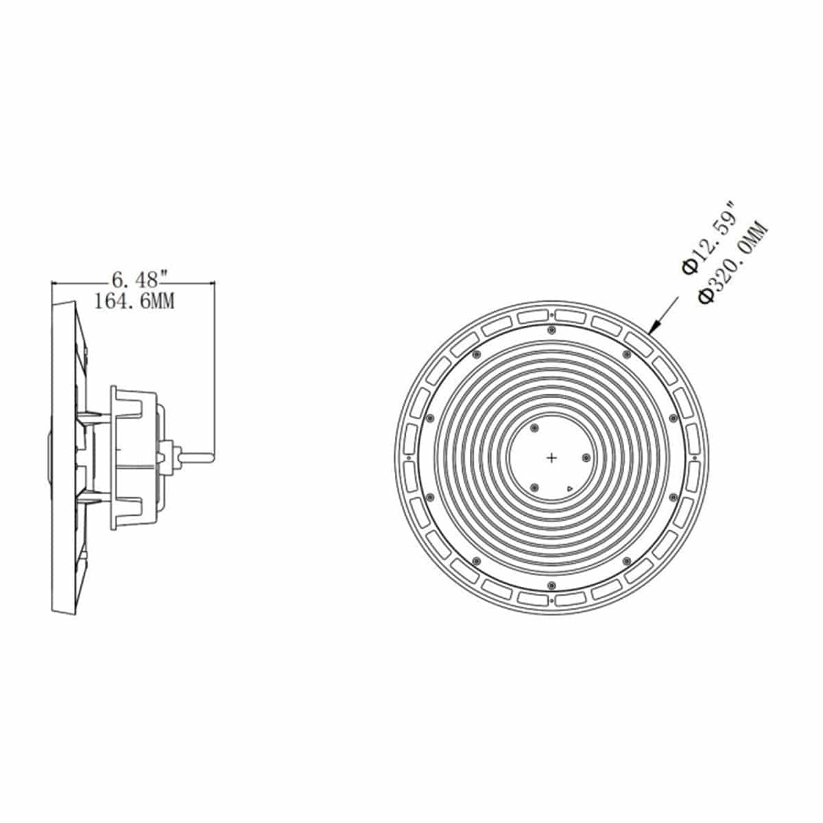 LED UFO High Bay Light, 80W/100W/150W, CCT 4000K/5000K, 25,000 Lumens, 100-277 VAC