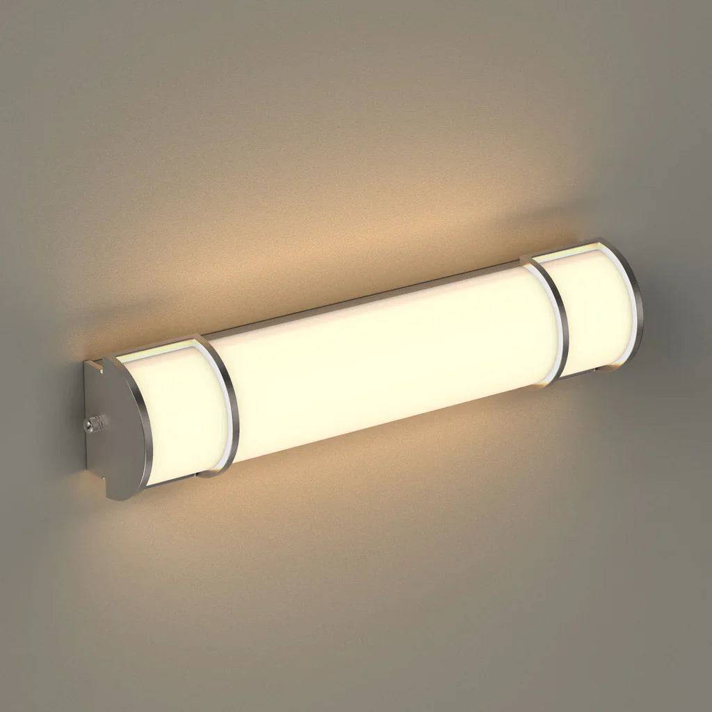 Half Cylinder Bathroom Light Fixtures, CCT Changeable, Dimmable , Brushed Nickel Finish, Bathroom Vanity Lights