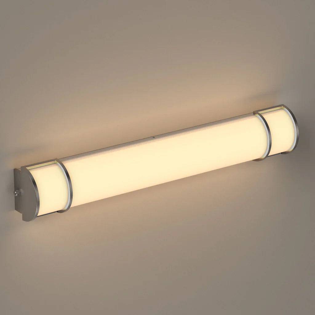 Half Cylinder Bathroom Light Fixtures, CCT Changeable, Dimmable , Brushed Nickel Finish, Bathroom Vanity Lights