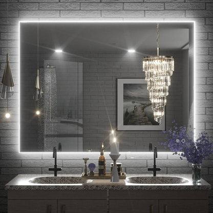 6000K Backlit LED Bathroom Mirror, Shatterproof, IP54, Anti-Fog