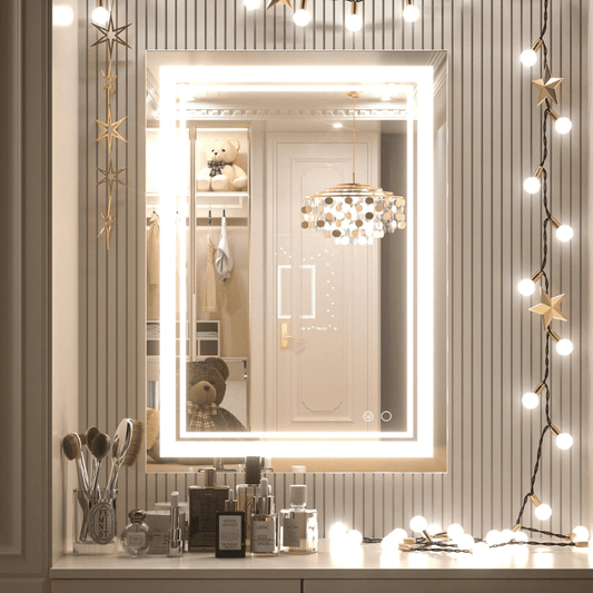 Modern 3-Color Frontlit LED Bathroom Mirror - Ambiance, Practicality, and Contemporary Touch 3000K-4500K-6000K