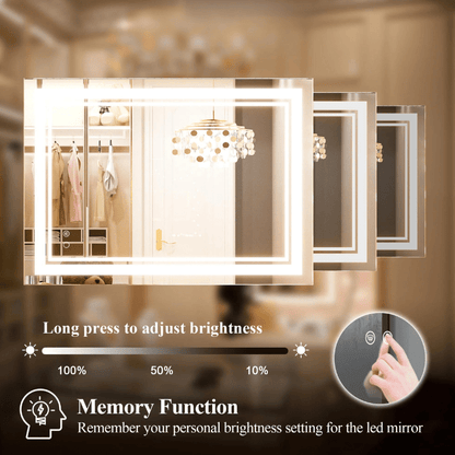Modern 3-Color Frontlit LED Bathroom Mirror - Ambiance, Practicality, and Contemporary Touch 3000K-4500K-6000K