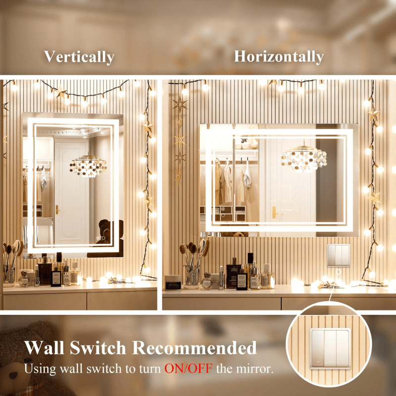 Modern 3-Color Frontlit LED Bathroom Mirror - Ambiance, Practicality, and Contemporary Touch 3000K-4500K-6000K