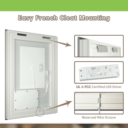 Modern 3-Color Frontlit LED Bathroom Mirror - Ambiance, Practicality, and Contemporary Touch 3000K-4500K-6000K