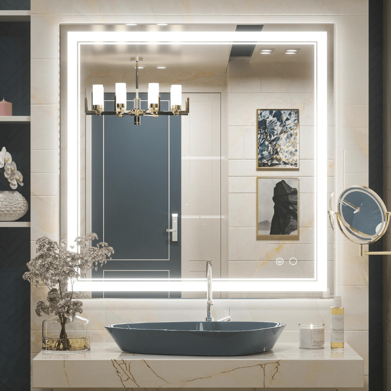 Modern 3-Color Frontlit LED Bathroom Mirror - Ambiance, Practicality, and Contemporary Touch 3000K-4500K-6000K