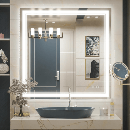 Modern 3-Color Frontlit LED Bathroom Mirror - Ambiance, Practicality, and Contemporary Touch 3000K-4500K-6000K