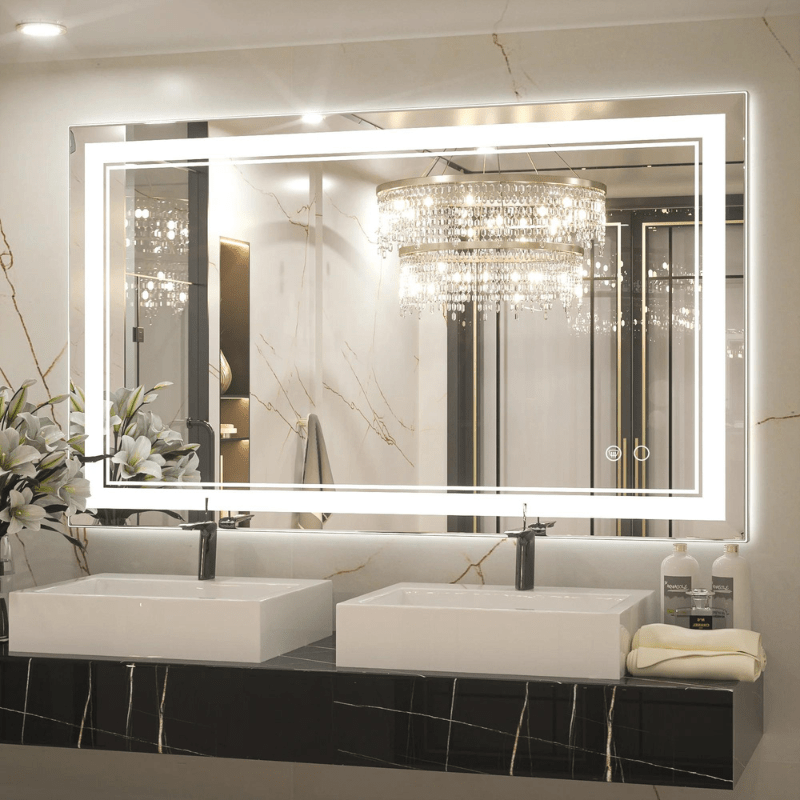 Modern 3-Color Frontlit LED Bathroom Mirror - Ambiance, Practicality, and Contemporary Touch 3000K-4500K-6000K