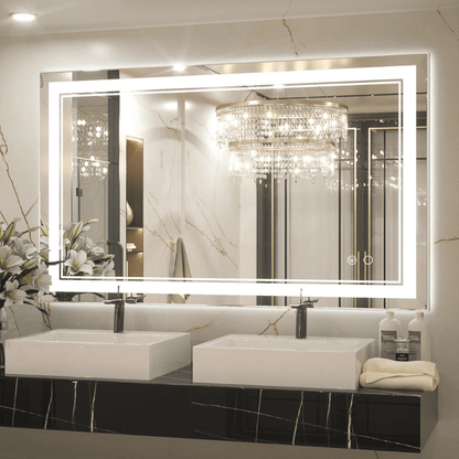 Modern 3-Color Frontlit LED Bathroom Mirror - Ambiance, Practicality, and Contemporary Touch 3000K-4500K-6000K