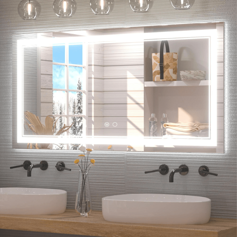 Modern 3-Color Frontlit LED Bathroom Mirror - Ambiance, Practicality, and Contemporary Touch 3000K-4500K-6000K